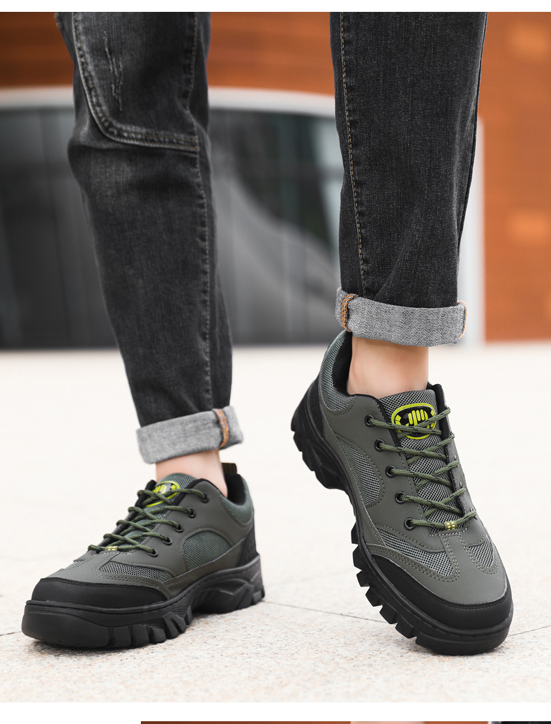 Atmungsaktive rutschfeste Herren-Sportschuhe zum Schnüren für draußen detail 18