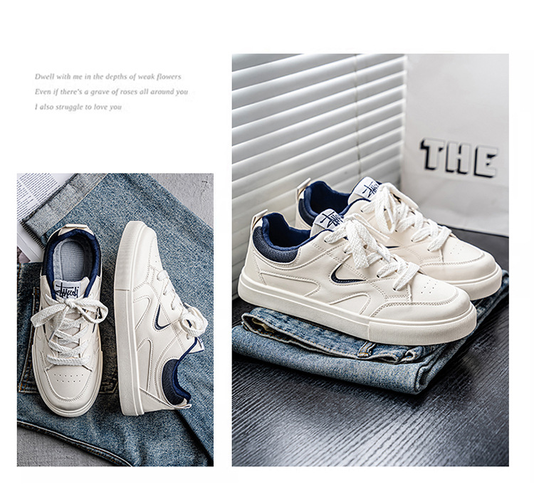 Men's Lace-Up PU Leather Casual Skate Shoes detail 10