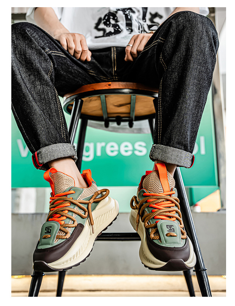 Atmungsaktive Plateau-Freizeitschuhe für Herren mit Schnürung detail 15