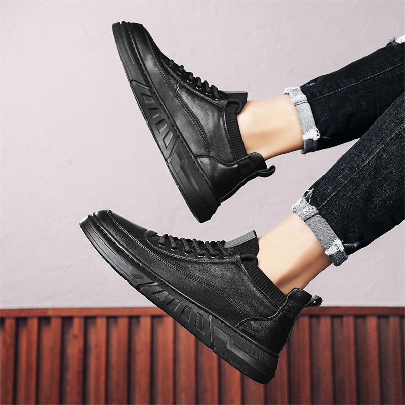 Warme heren casual schoenen van PU-leer met pluche voering detail 11