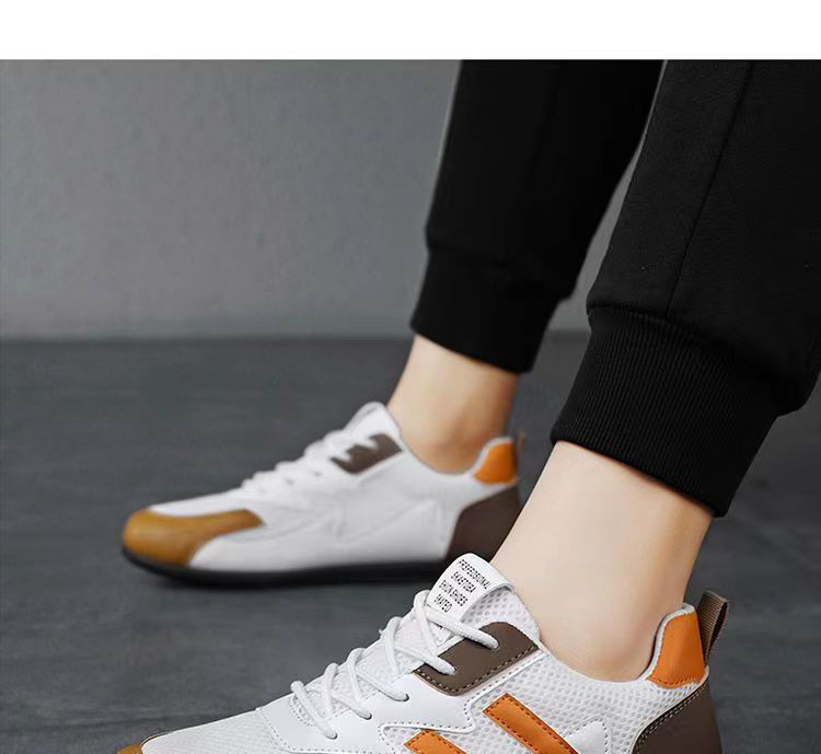 Atmungsaktive Freizeitschuhe für Herren mit Schnürung im Colorblock-Design detail 1