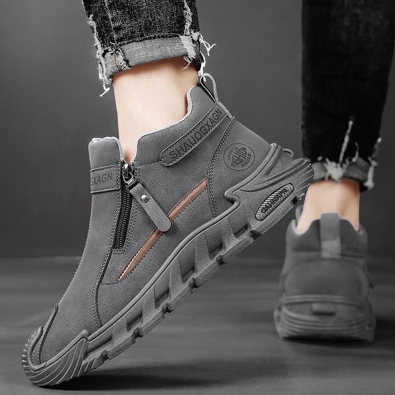 Rutschfeste High-Top Freizeitschuhe für Herren mit Reißverschluss 5