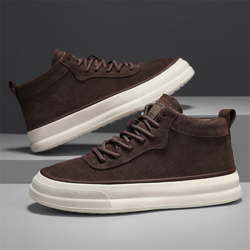 Herren-Freizeitschuhe aus Wildleder mit Schnürung und Plateau 4