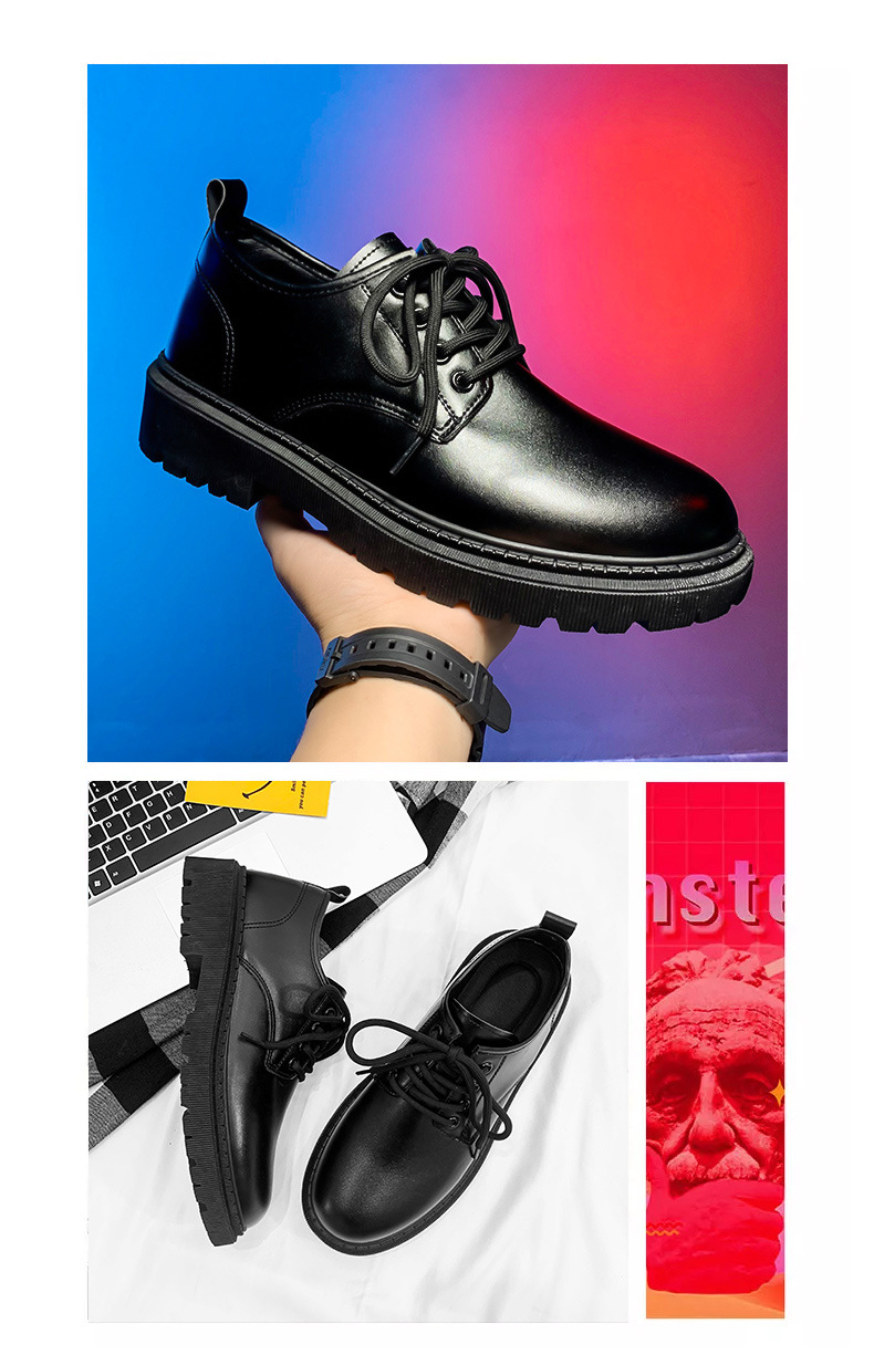 Nette schoenen voor heren met veters en antislipzool van PU-leer detail 1
