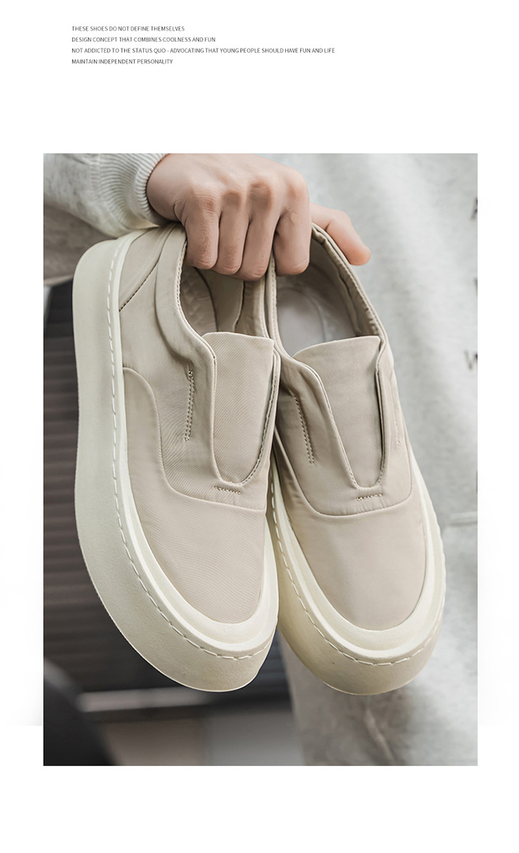 Zapatos casuales slip-on de lona con plataforma para hombre detail 1