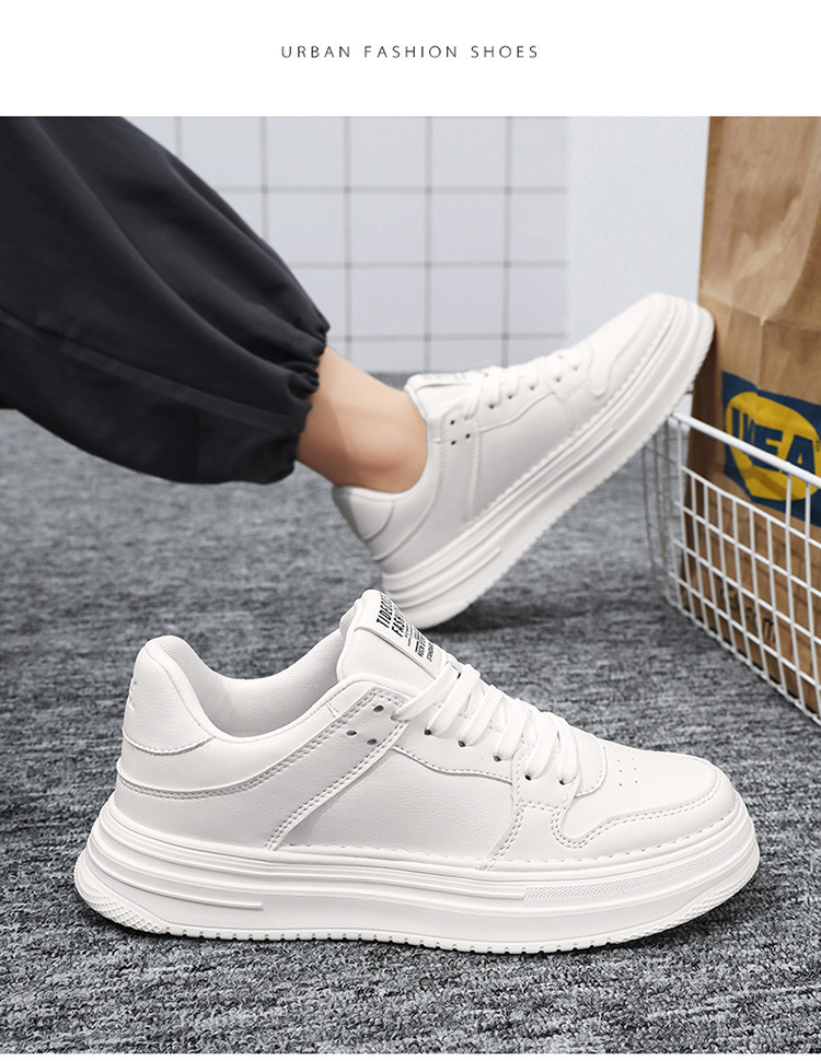 Baskets à plateforme à lacets en cuir PU pour hommes detail 9