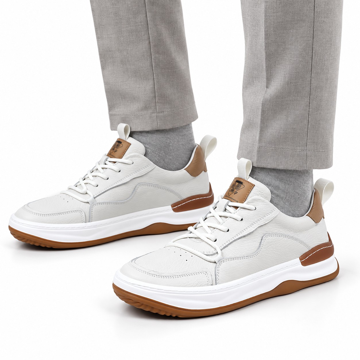 Men's Breathable Full-Grain Leather Low-Top Casual Shoes 2