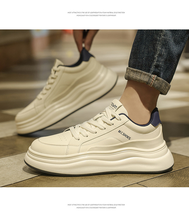 Scarpe casual da uomo con plateau, ammortizzate e stringate detail 3