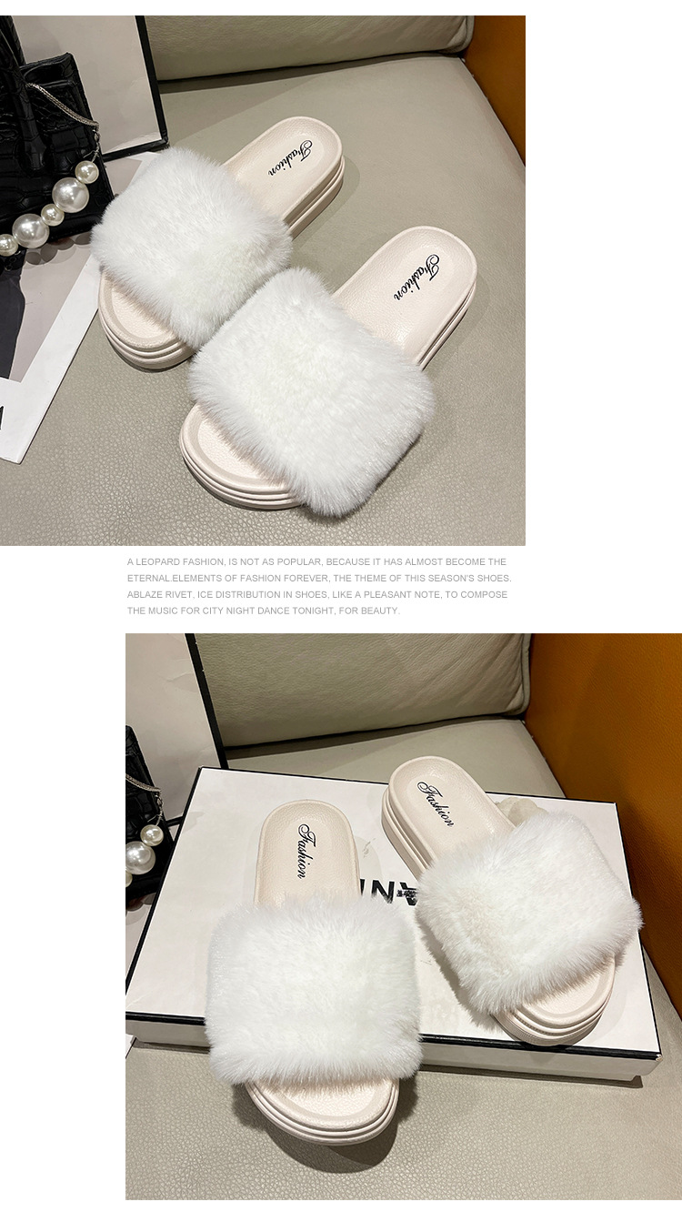 Pantofole da donna in morbido peluche con plateau e punta aperta detail 12