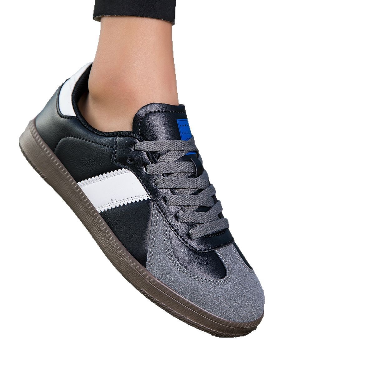 Casual damesschoenen met veters en retro colourblock 6