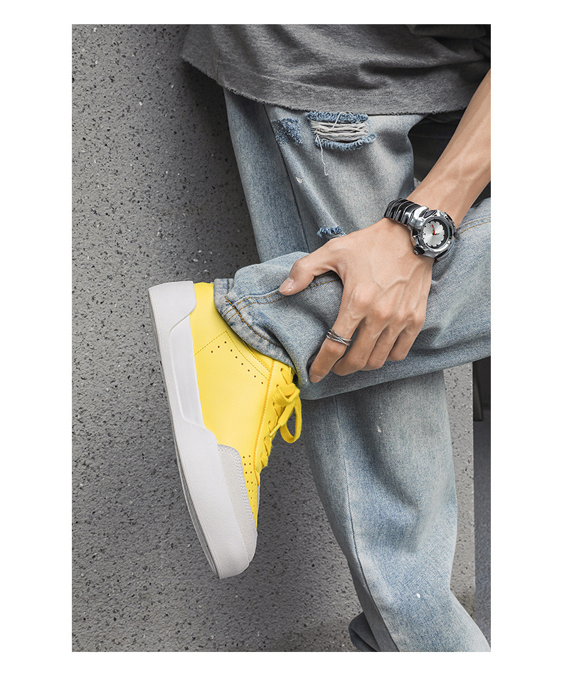 Chaussures casual à lacets respirantes pour homme au design colorblock detail 10
