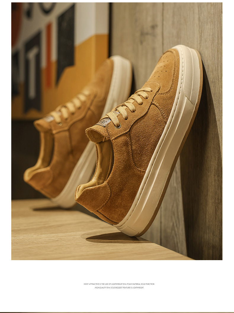 Men's Suede Breathable Lace-Up Casual Shoes detail 4