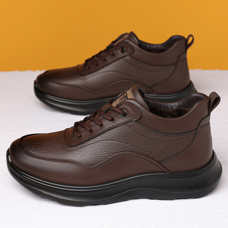 Gefütterte Leder-Freizeitschuhe für Herren mit Dämpfung 5