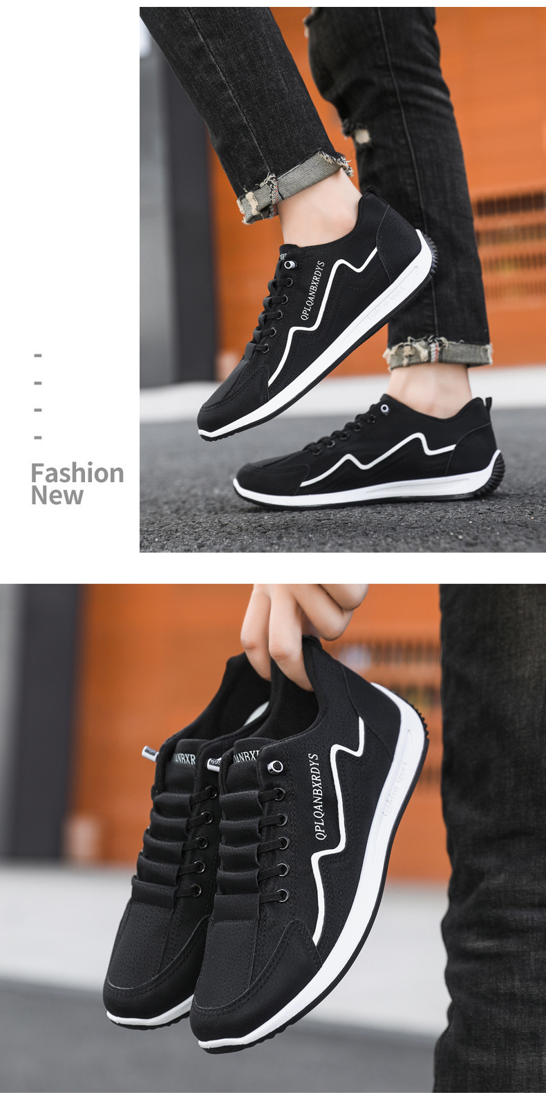 Men's Non-Slip Cushioned Lace-Up Casual Shoes detail 13
