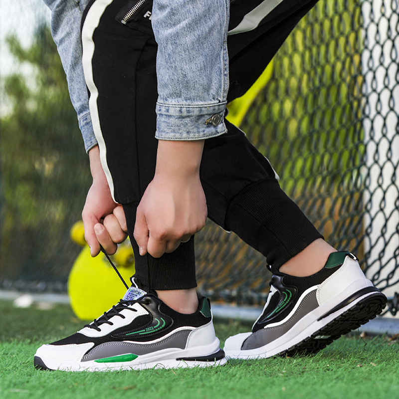 Men's Breathable Colorblock Lace-Up Running Shoes detail 4