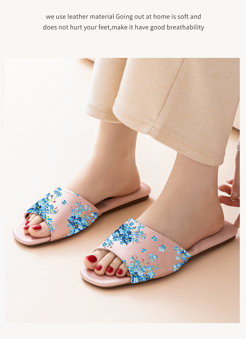 Pantofole da donna floreali a punta aperta con suola ammortizzata detail 4