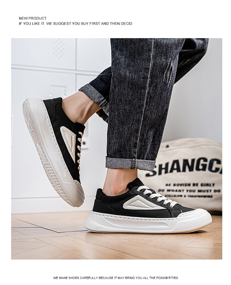 Chaussures casual pour homme en toile à plateforme et blocs de couleur detail 13