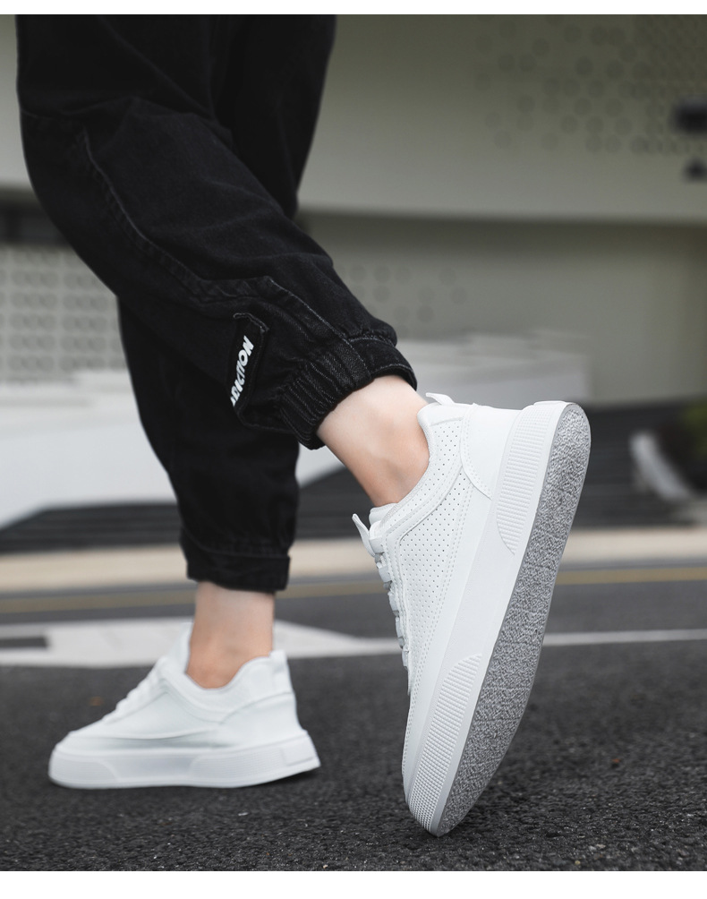 Men's Breathable Perforated Lace-Up Casual Shoes detail 7