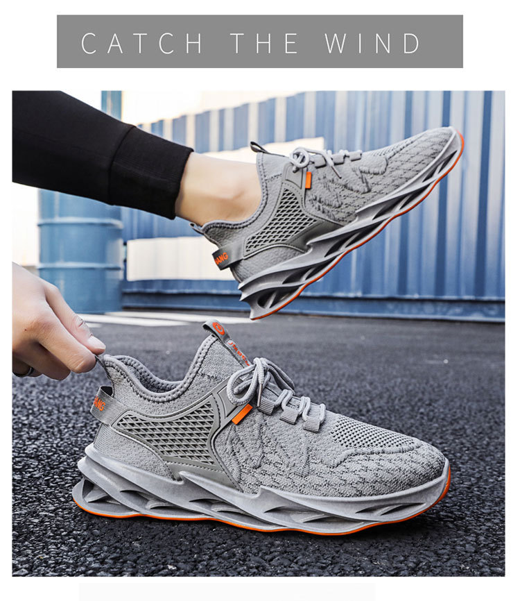 Men's Breathable Knit Cushioned Running Shoes detail 2