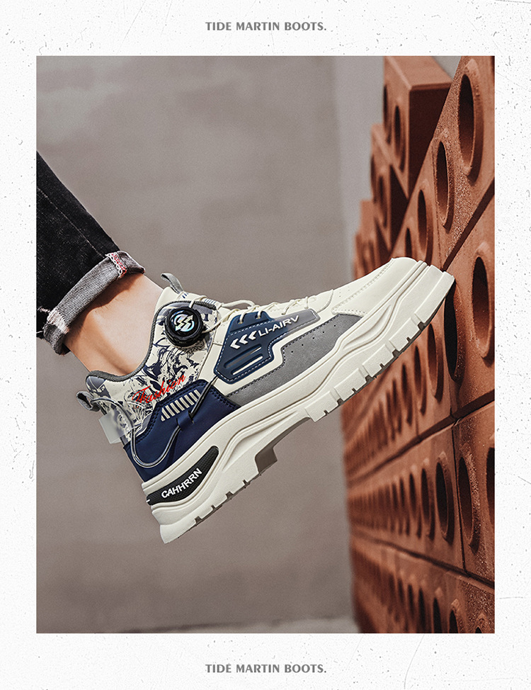 Men's Colorblock Non-Slip High-Top Casual Shoes detail 5