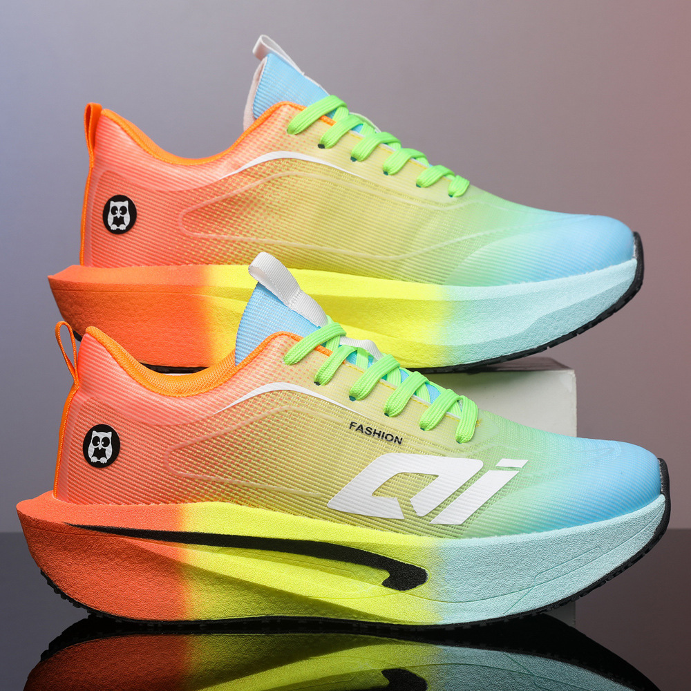 Men's Breathable Mesh Cushioned Platform Running Shoes