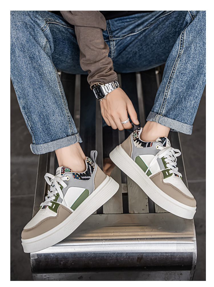 Baskets casual à plateforme et lacets pour hommes style color-block detail 9