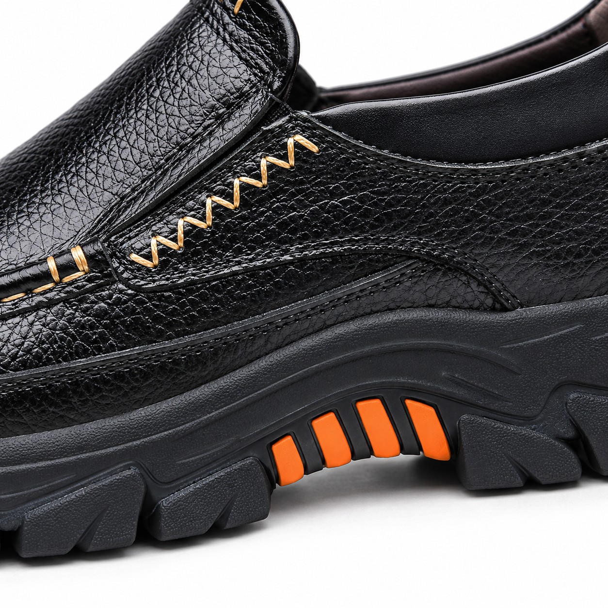 Men's Full-Grain Leather Lug-Sole Casual Shoes 11