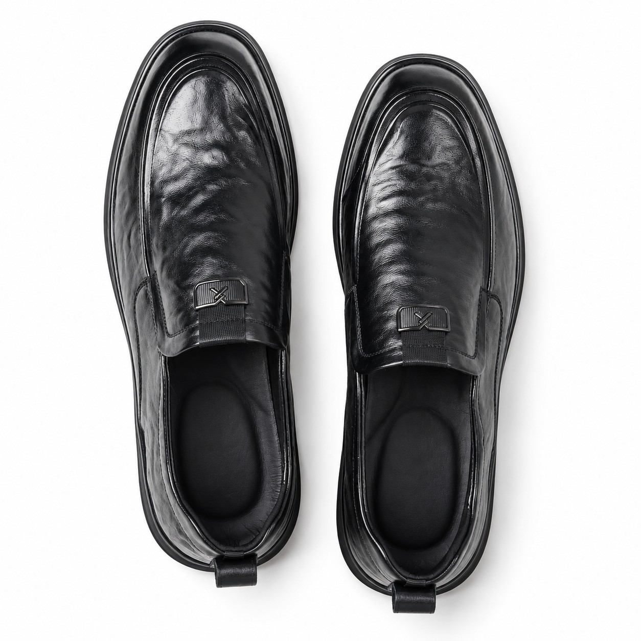 Men's Full-Grain Leather Cushioned Apron-Toe Casual Shoes 6