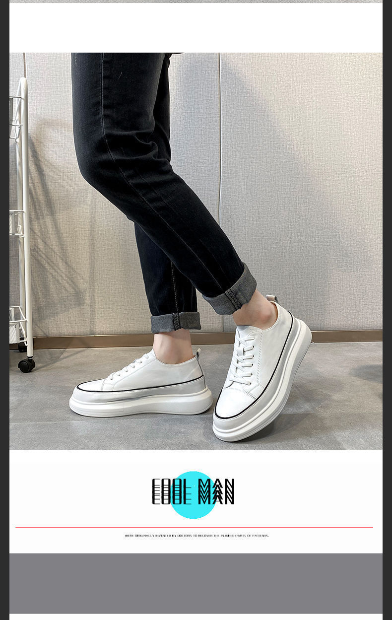 Plateau-Freizeitschuhe für Herren aus PU-Leder zum Schnüren detail 4