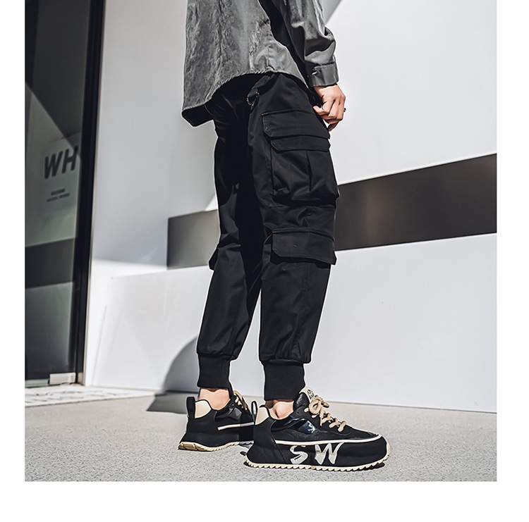 Scarpe casual da uomo con plateau stringate in pelle PU detail 5