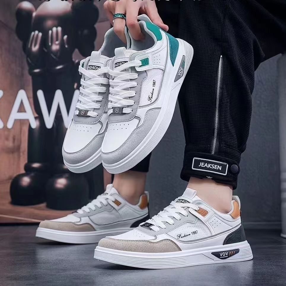 Baskets casual à lacets colorblock pour homme 3