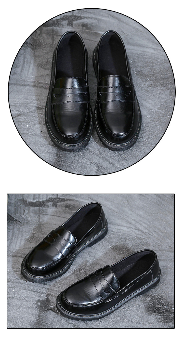 Unisex Vintage Slip-On PU Leather Casual Loafers detail 7