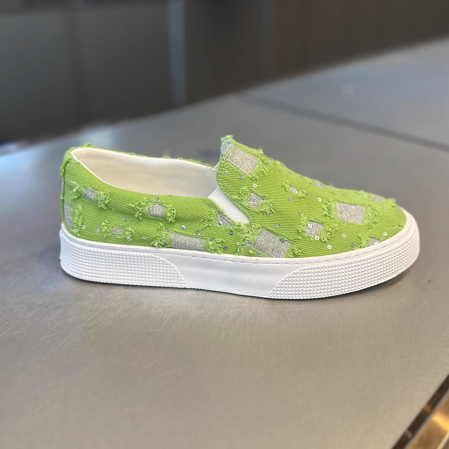 Ademende canvas slip-on casual schoenen voor dames detail 3