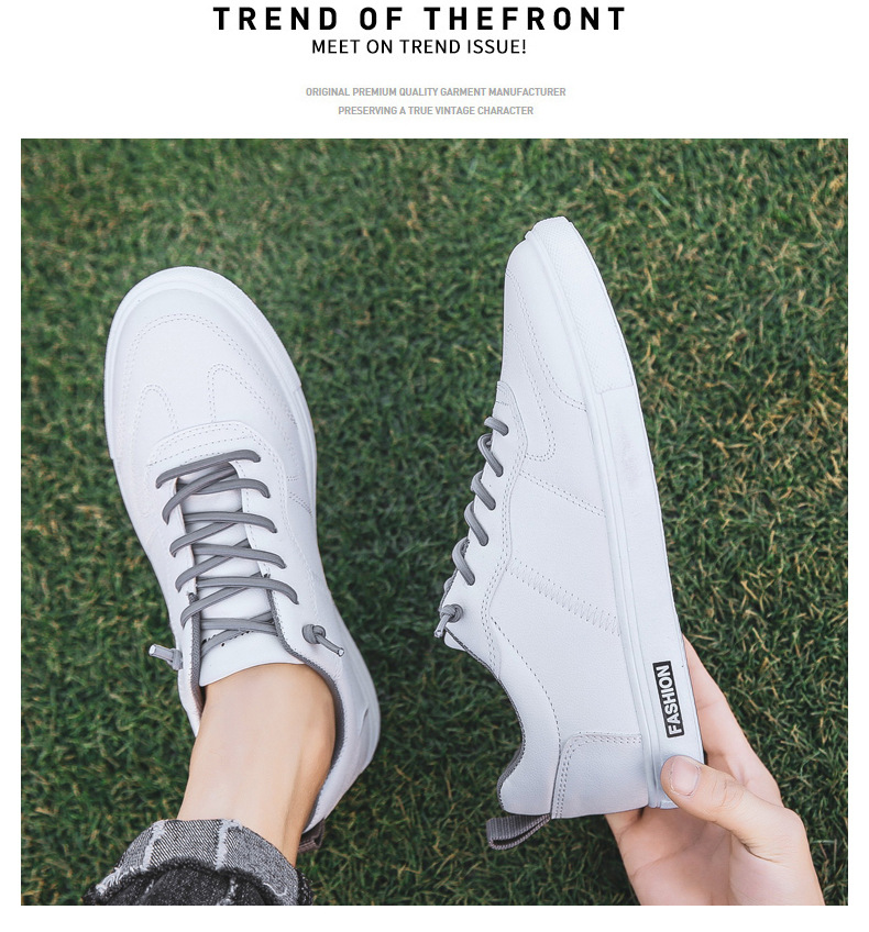Men's Lightweight PU Leather Lace-Up Casual Shoes detail 1