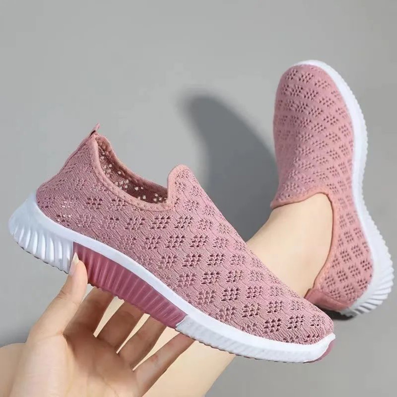 Atmungsaktive, leichte Slip-On Freizeitschuhe aus Mesh für Damen detail 5