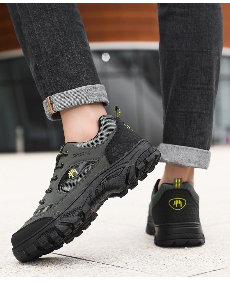 Atmungsaktive rutschfeste Herren-Sportschuhe zum Schnüren für draußen detail 16