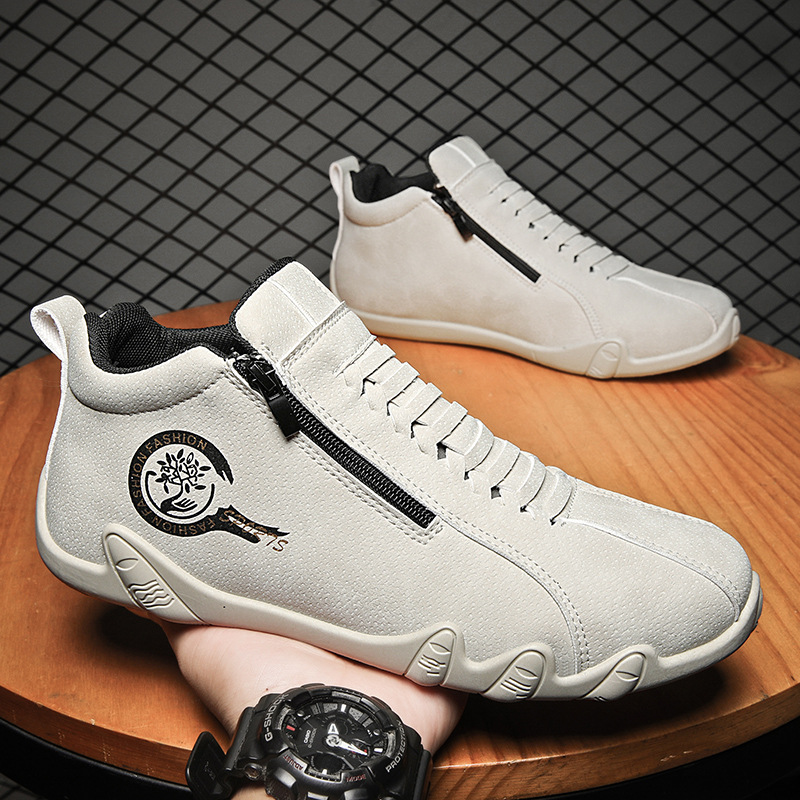 Herren-Freizeitschuhe aus Leder mit Reißverschluss und weicher Sohle 2