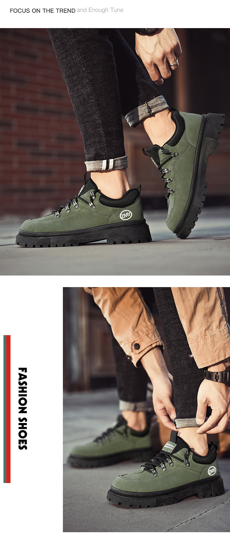 Rutschfeste Plateau-Freizeitschuhe für Herren mit Schnürung detail 8