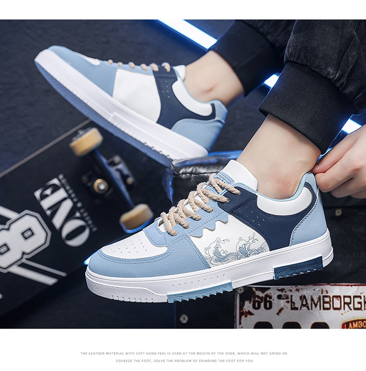 Skateschoenen voor heren met grafische print en vetersluiting detail 7