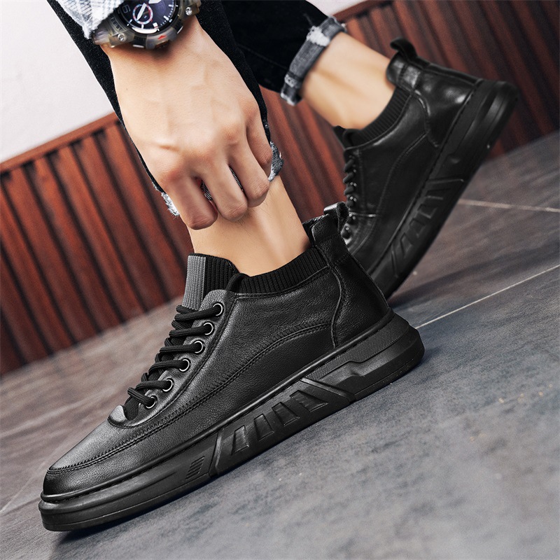 Warme heren casual schoenen van PU-leer met pluche voering detail 12