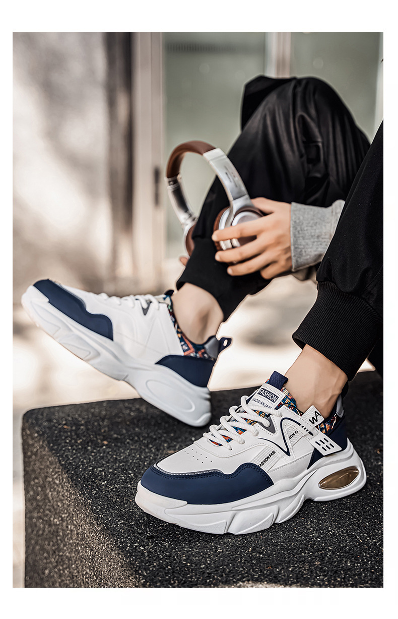 Gepolsterte Plateau-Sneaker für Herren mit Schnürung – Freizeitschuhe detail 2