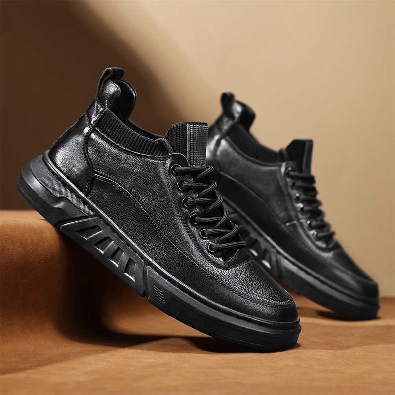 Warme heren casual schoenen van PU-leer met pluche voering detail 1