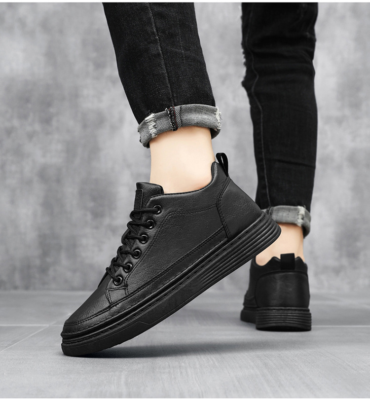 Herren Freizeitschuhe aus PU-Leder zum Schnüren detail 6