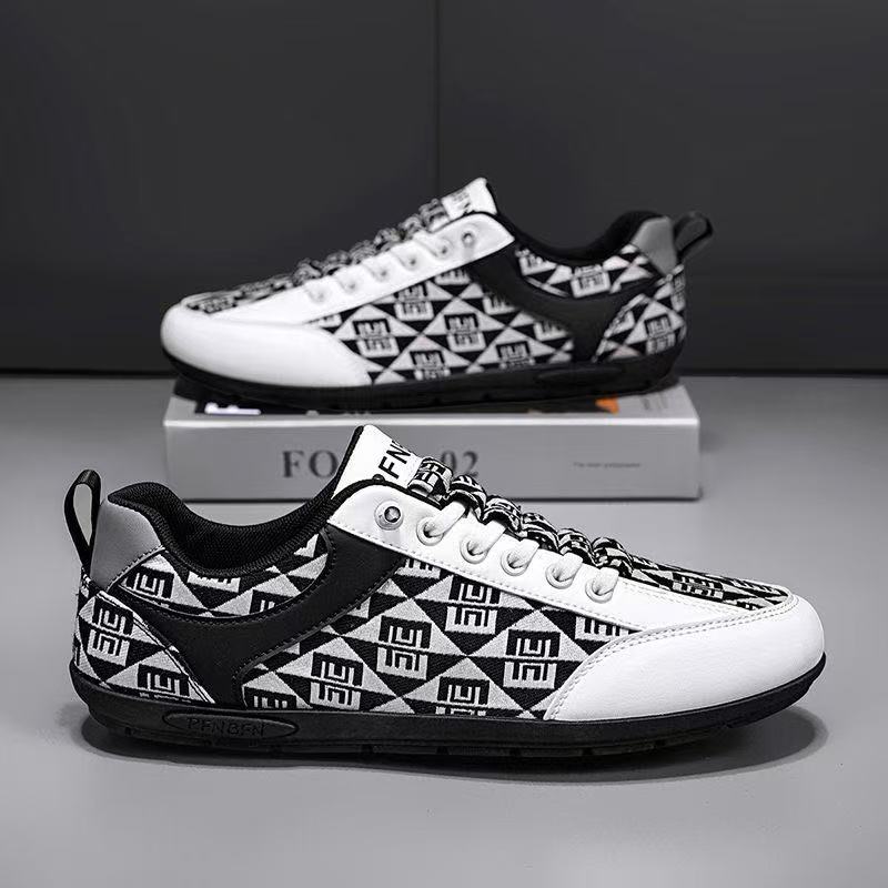 Atmungsaktive Canvas-Freizeitschuhe für Herren mit Print 3