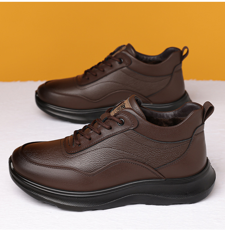 Gefütterte Leder-Freizeitschuhe für Herren mit Dämpfung detail 6