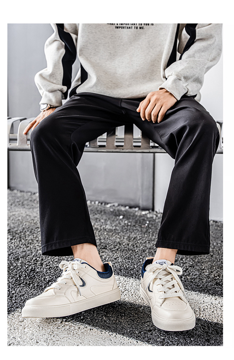Men's Lace-Up PU Leather Casual Skate Shoes detail 8
