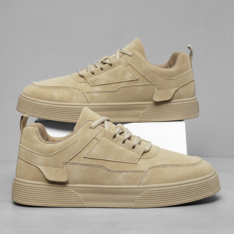 Einfarbige Herren-Freizeitschuhe aus PU-Leder zum Schnüren 2