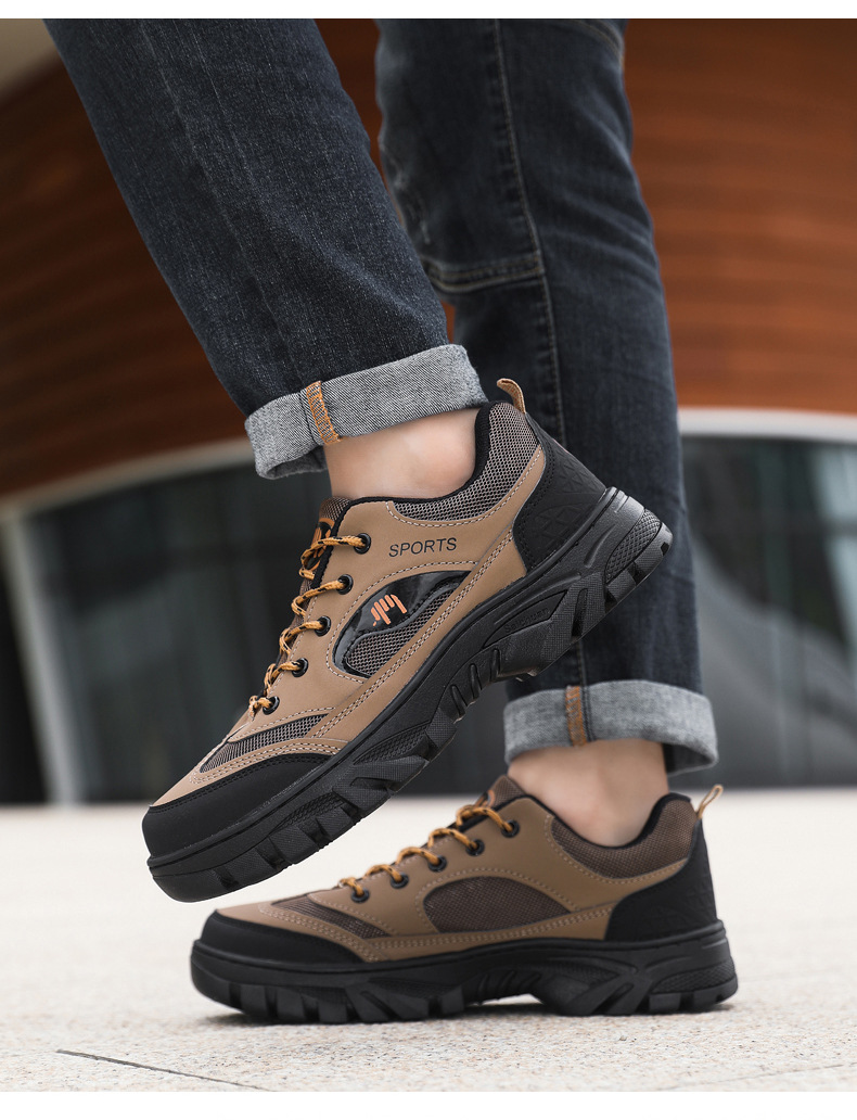 Atmungsaktive rutschfeste Herren-Sportschuhe zum Schnüren für draußen detail 4