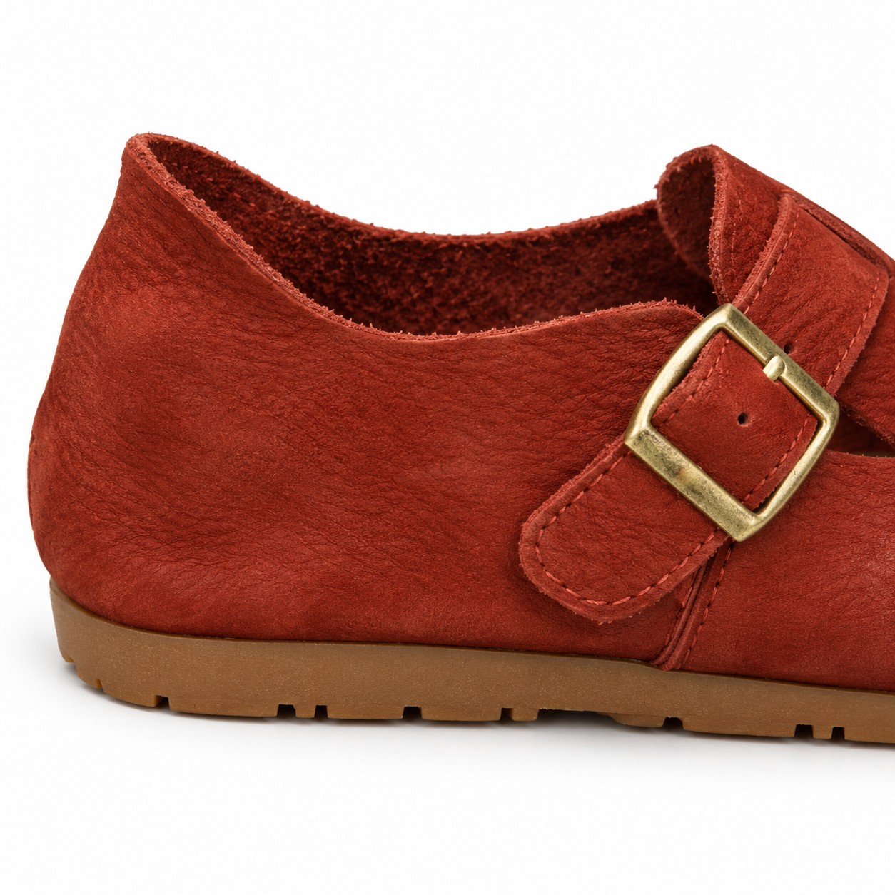 Women's Full-Grain Leather Buckle Barefoot Shoes 9
