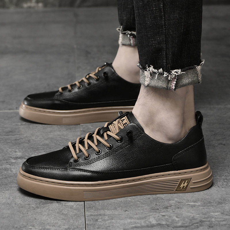 Men's Breathable Leather Lace-Up Casual Shoes 4